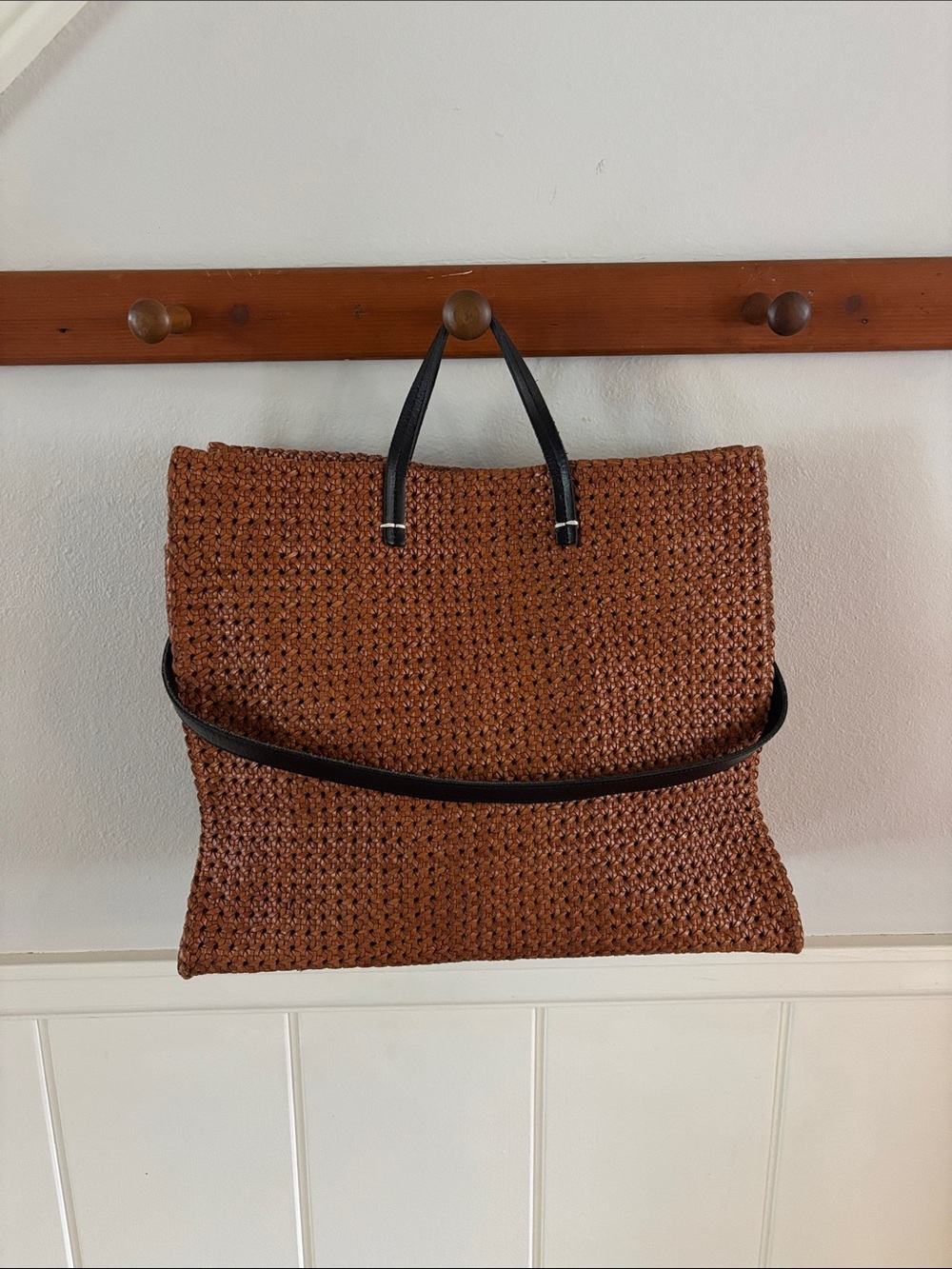 Clare V. Simple Tote Tan Rattan Leather RARE - Picture 1 of 10